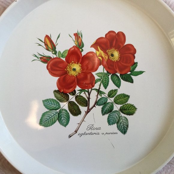 Decorative Metal Tray Roses 12 in Country Cottage - Picture 2 of 7